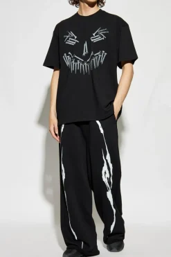 44 Label Group CZARNY T-shirt z logo
