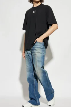 44 Label Group CZARNY T-shirt z logo