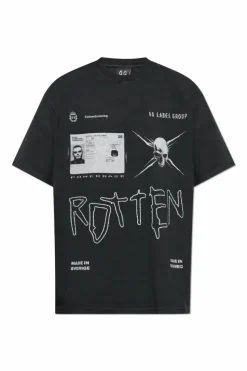 44 Label Group CZARNY T-shirt z logo