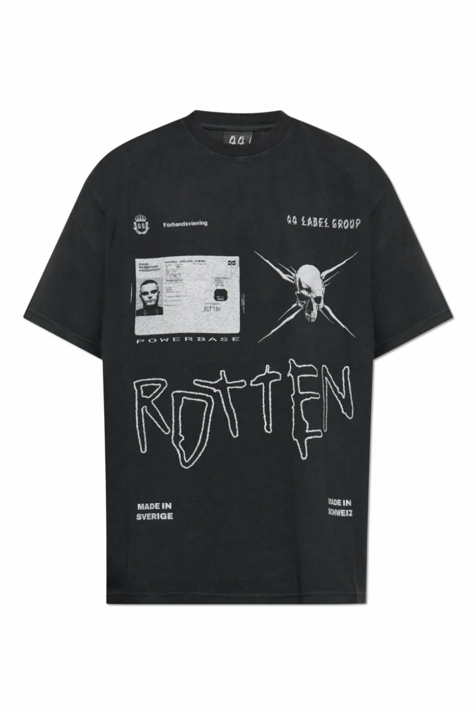 44 Label Group CZARNY T-shirt z logo