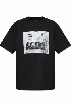 44 Label Group CZARNY T-shirt z logo