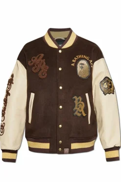 A BATHING APE® BRĄZOWY Kurtka typu `bomber`