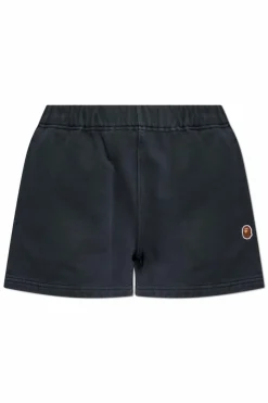 A BATHING APE® CZARNY Szorty z logo