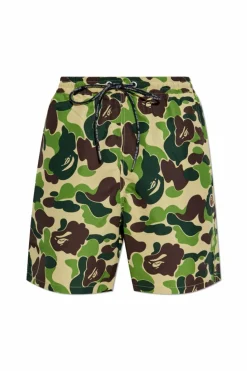 A BATHING APE® ZIELONY Szorty z nadrukiem