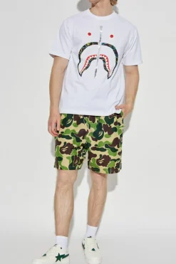 A BATHING APE® ZIELONY Szorty z nadrukiem