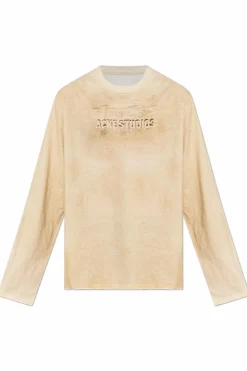 Acne Studios beżowy T-shirt z logo