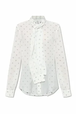 Acne Studios BIAŁY Koszula ze wzorem w kropki