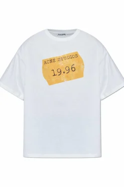 Acne Studios BIAŁY T-shirt z logo