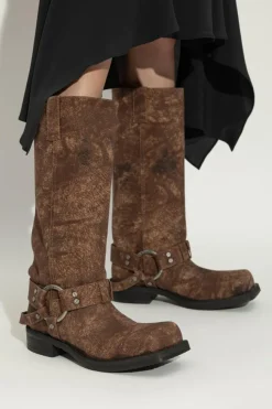Acne Studios BRĄZOWY Buty w stylu motocyklowym