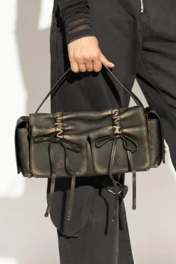 Acne Studios BRĄZOWY Skórzana torba do ręki