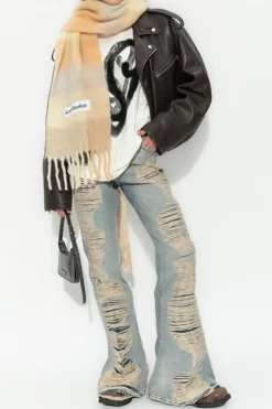 Acne Studios BRĄZOWY Skórzana kurtka typu `biker`