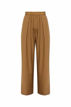 Acne Studios BRĄZOWY Spodnie z logo