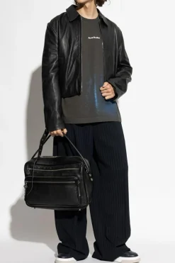 Acne Studios CZARNY Skórzana kurtka