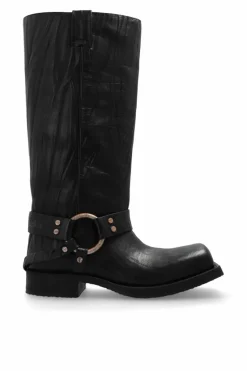 Acne Studios CZARNY Skórzane buty typu ‘biker’