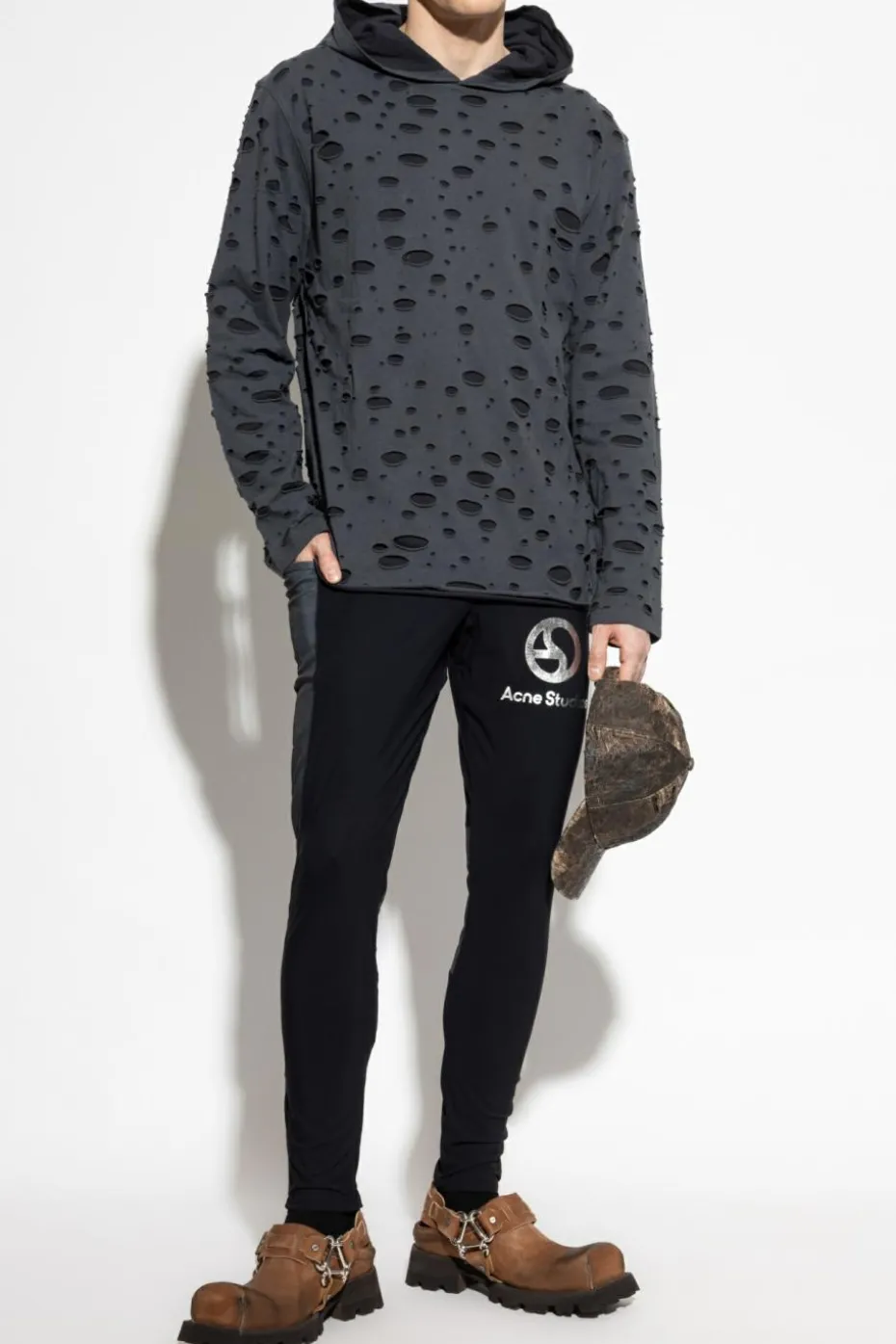 Acne Studios CZARNY Spodnie z logo