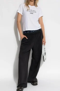Acne Studios CZARNY Spodnie dresowe z szerokimi nogawkami