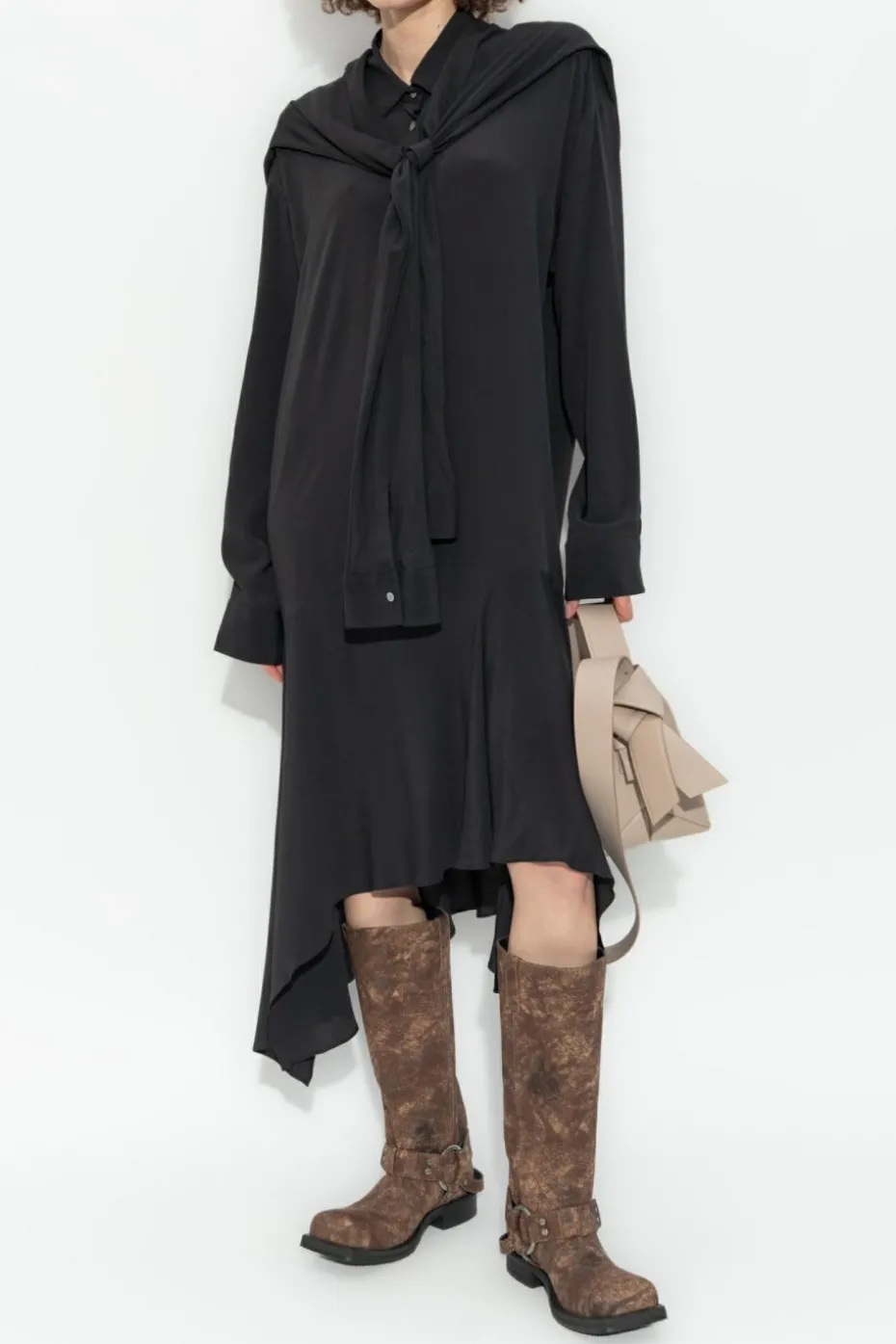 Acne Studios CZARNY Sukienka z kołnierzem