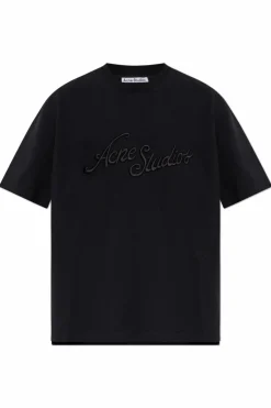 Acne Studios CZARNY T-shirt z logo