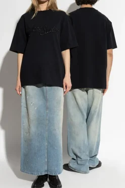 Acne Studios CZARNY T-shirt z logo