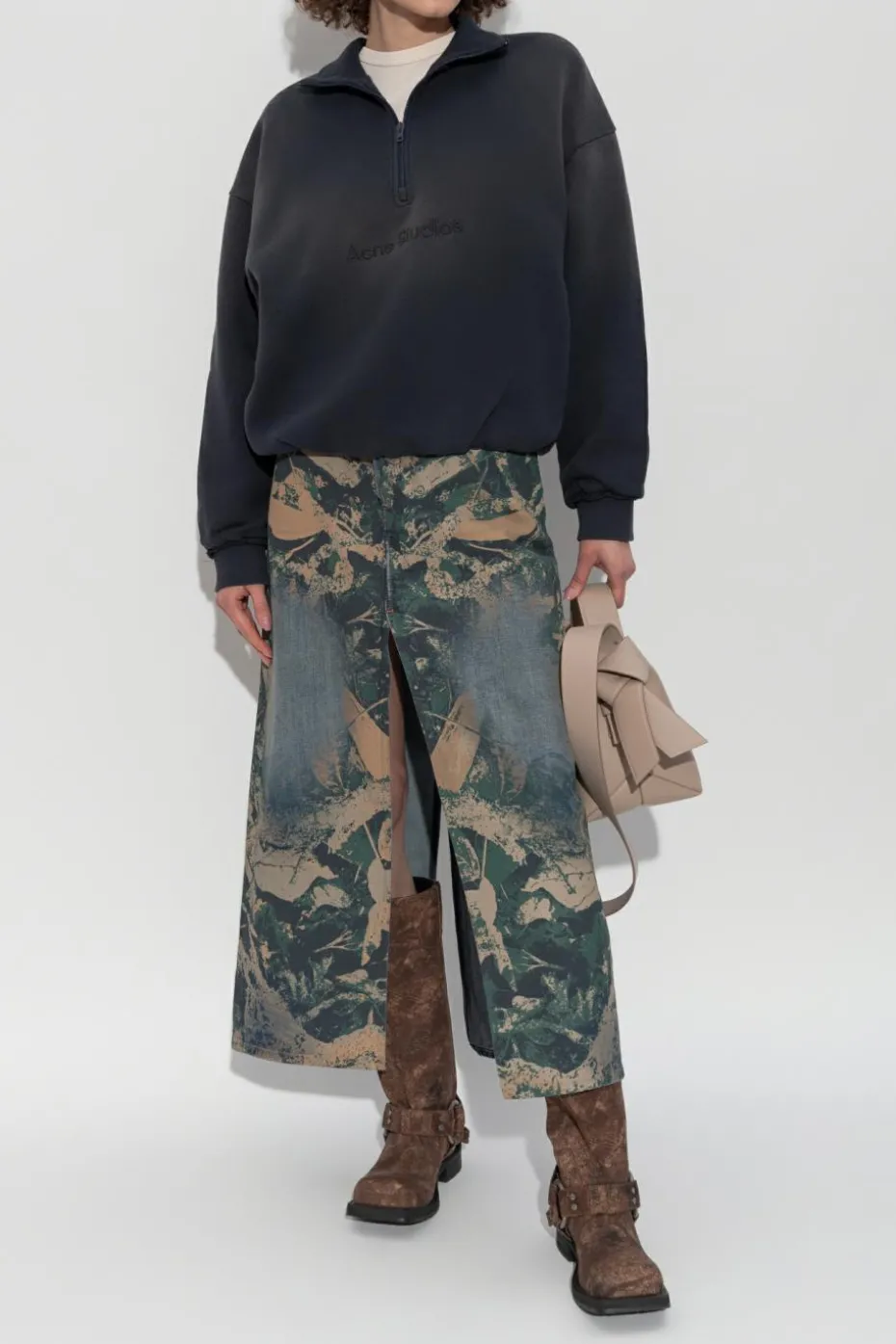 Acne Studios GRANATOWY Bluza ze stójką