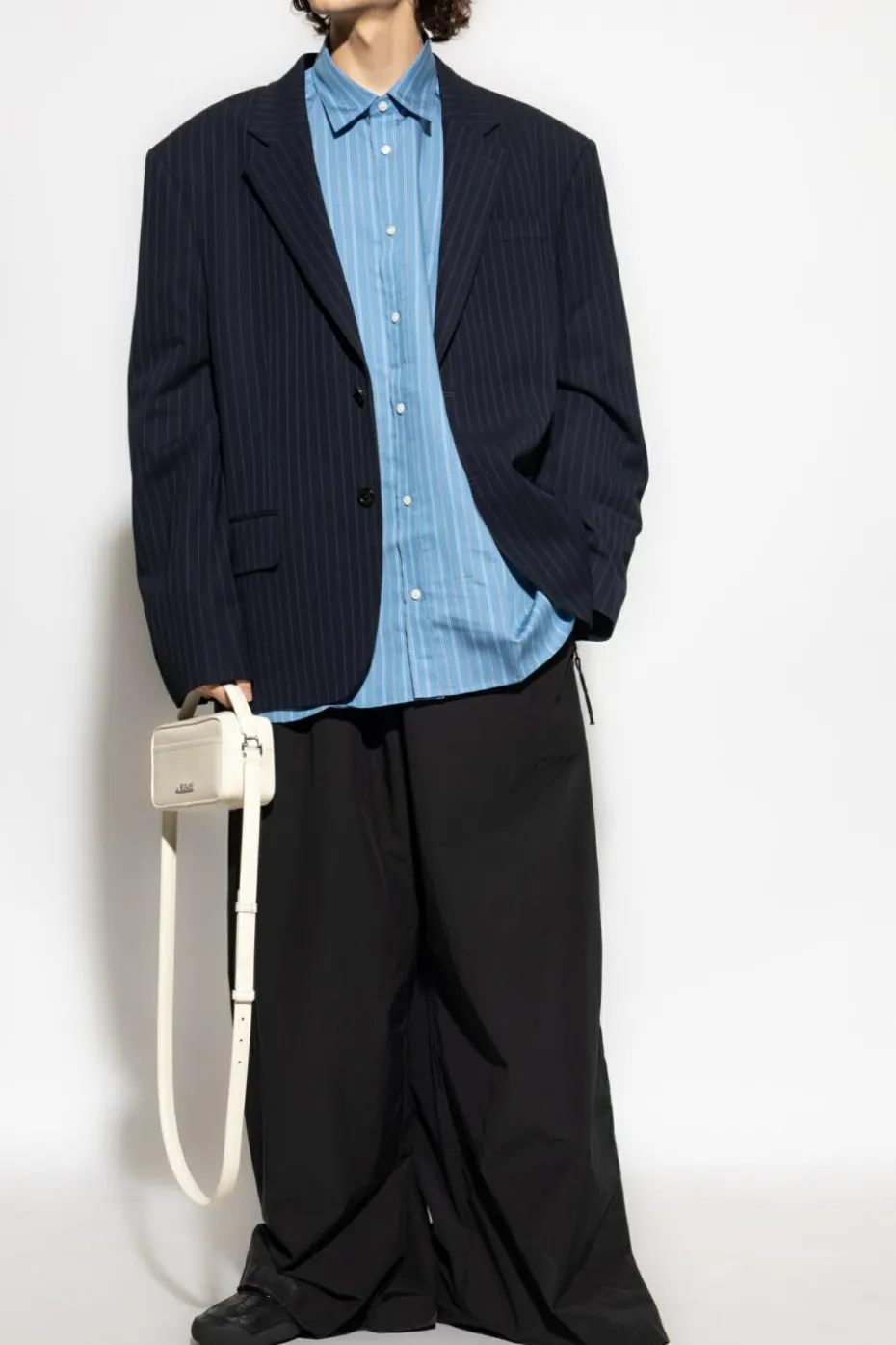 Acne Studios GRANATOWY Marynarka w prążek