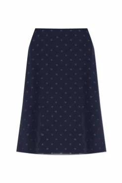 Acne Studios GRANATOWY Spódnica ze wzorem w groszki