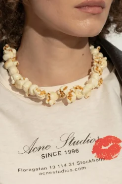 Acne Studios kremowy Naszyjnik z motywem popcornu