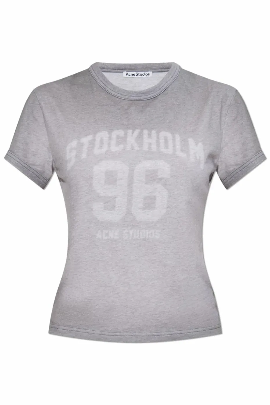 Acne Studios SZARY T-shirt z nadrukiem
