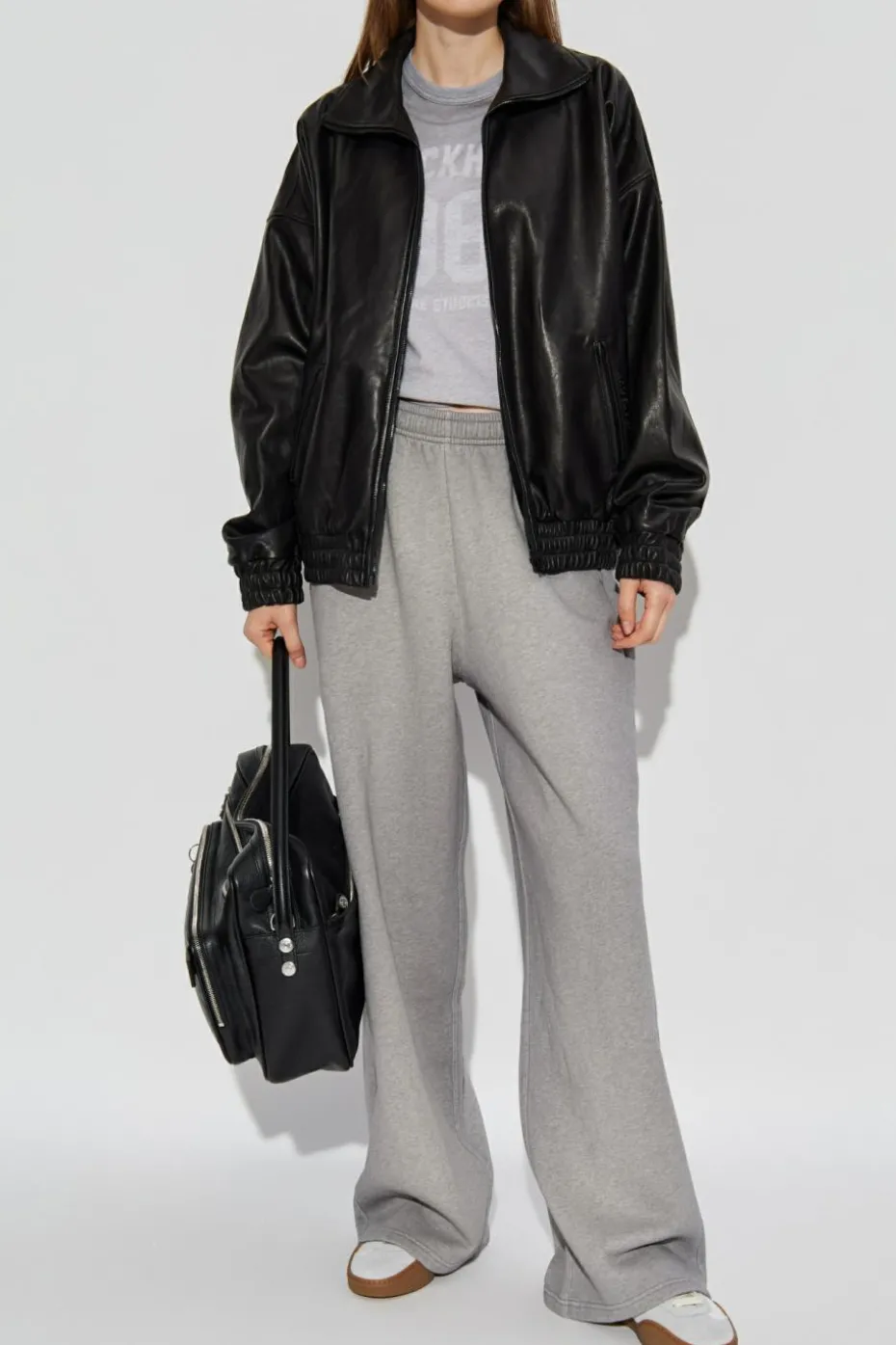 Acne Studios SZARY T-shirt z nadrukiem