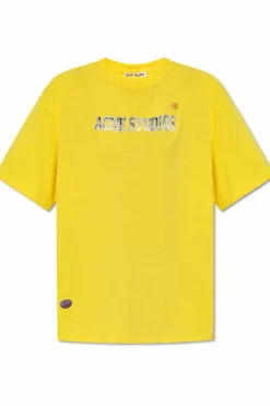 Acne Studios ŻÓŁTY T-shirt z logo