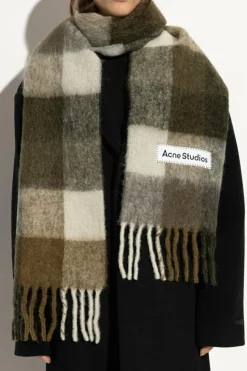 Acne Studios ZIELONY Wełniany szal