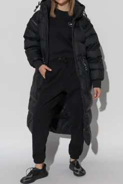 ADIDAS by Stella McCartney CZARNY Pikowany płaszcz