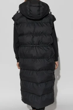 ADIDAS by Stella McCartney CZARNY Pikowany płaszcz
