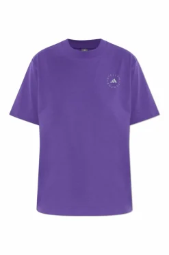 ADIDAS by Stella McCartney FIOLETOWY T-shirt z logo