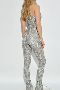 ADIDAS by Stella McCartney SZARY Leginsy treningowe z rozcięciem na nogawkach