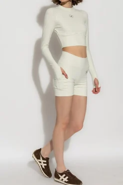 ADIDAS by Stella McCartney kremowy Top treningowy z długimi rękawami
