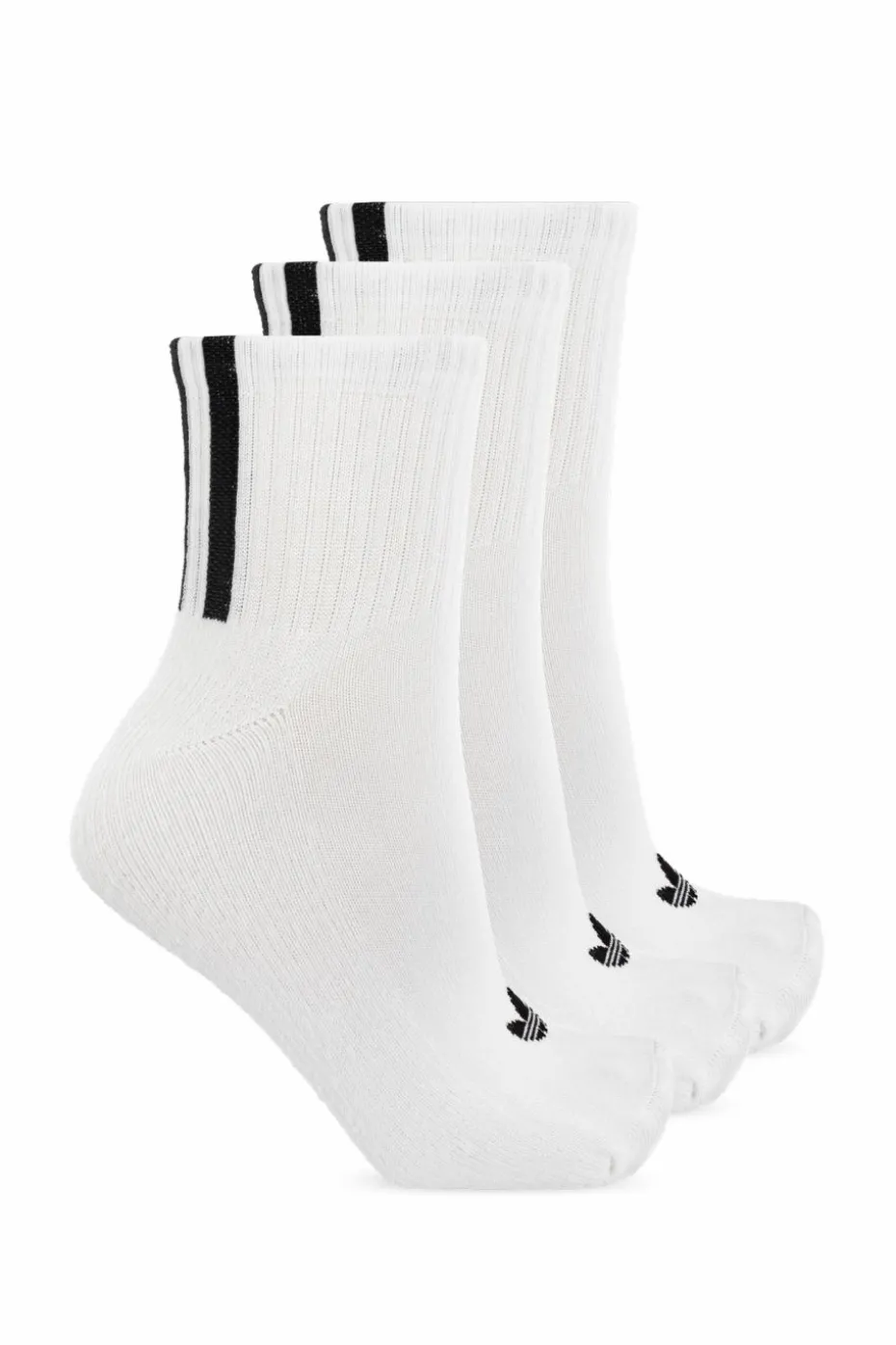 ADIDAS Originals BIAŁY Trójpak skarpet z logo