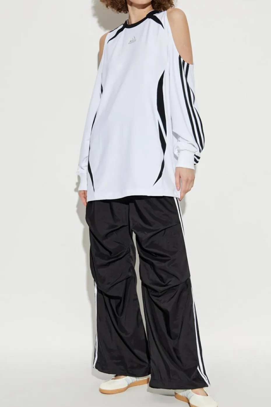 ADIDAS Originals BIAŁY T-shirt z długimi rękawami