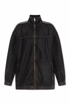 ADIDAS Originals CZARNY Jeansowa kurtka z logo