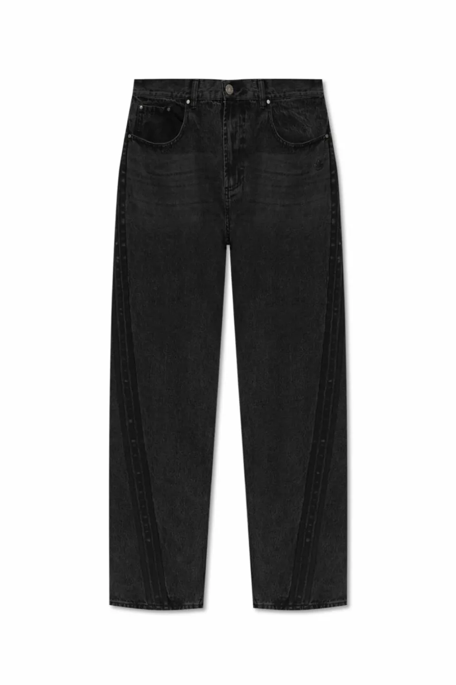 ADIDAS Originals CZARNY Jeansy z szerokimi nogawkami