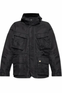 ADIDAS Originals CZARNY Kurtka z odpinanym kapturem