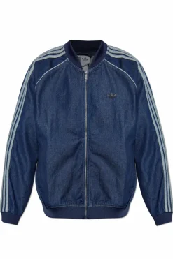 ADIDAS Originals GRANATOWY Jeansowa kurtka typu `bomber`