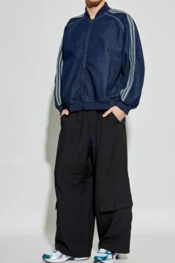 ADIDAS Originals GRANATOWY Jeansowa kurtka typu `bomber`