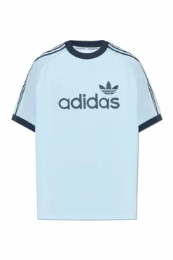 ADIDAS Originals jasnoniebieski T-shirt z logo
