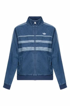 ADIDAS Originals NIEBIESKI Jeansowa kurtka ze stójką