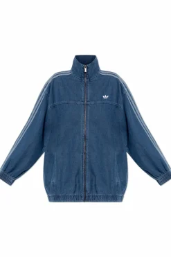 ADIDAS Originals NIEBIESKI Jeansowa kurtka ze stójką