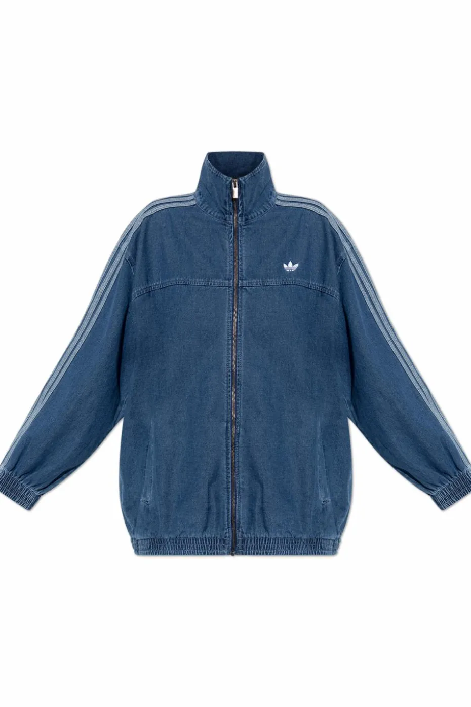 ADIDAS Originals NIEBIESKI Jeansowa kurtka ze stójką