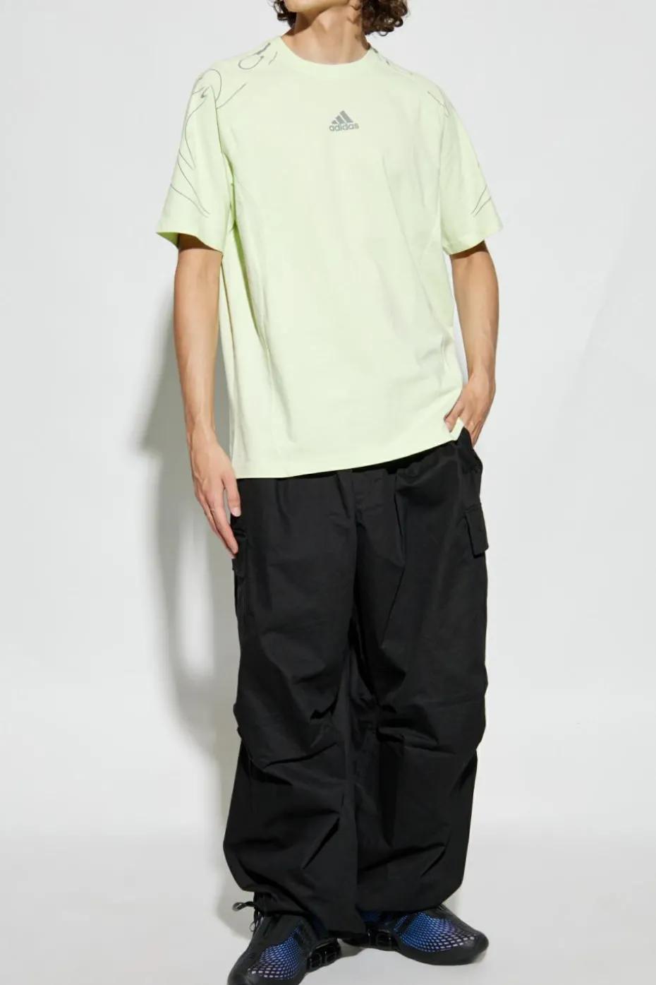ADIDAS Originals ZIELONY T-shirt z logo