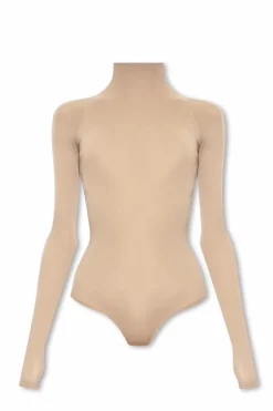 Alaïa beżowy Body ze stójką