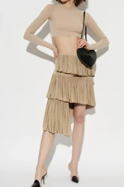 Alaïa beżowy Krótki top